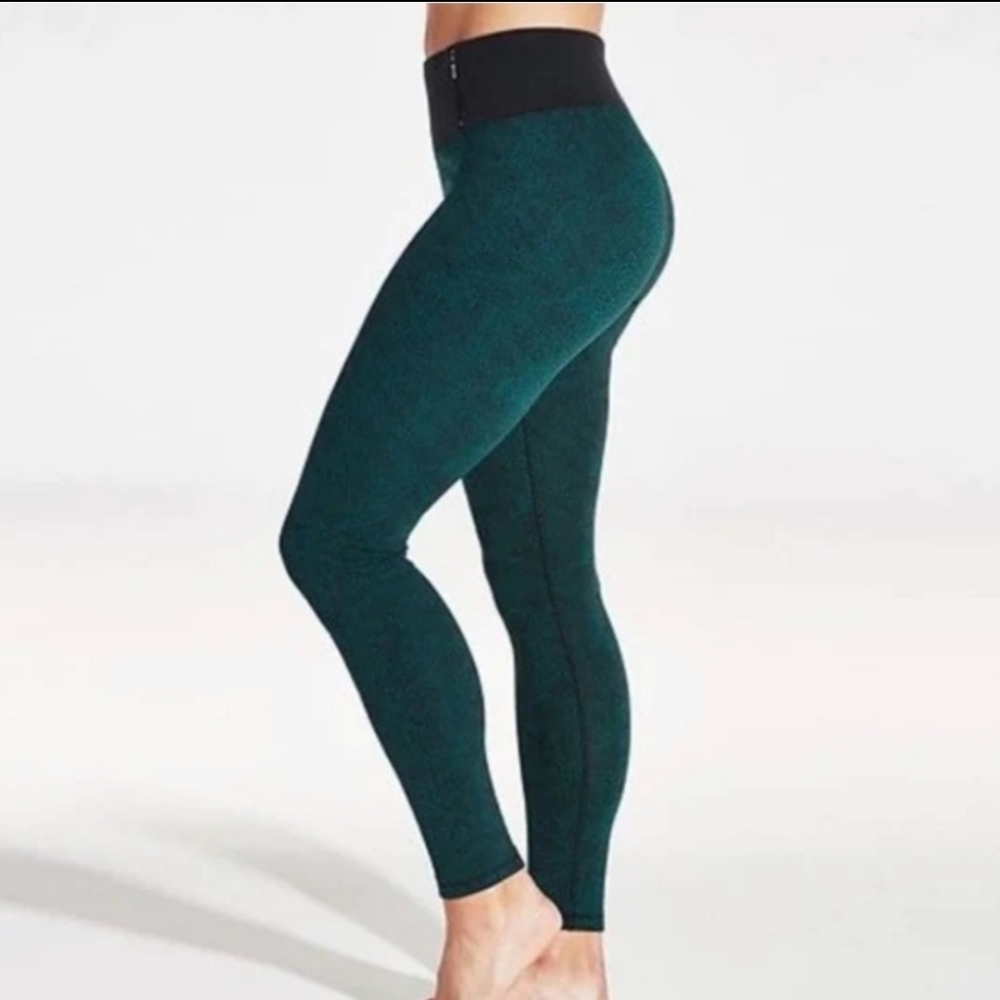 Calia by Carrie Underwood Jacquard Green Leggings Size Large